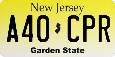 NJ license plate A40CPR