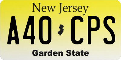 NJ license plate A40CPS