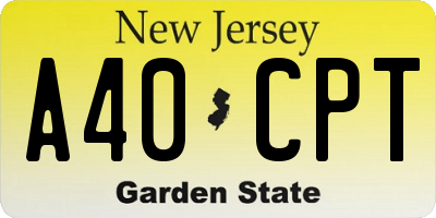 NJ license plate A40CPT