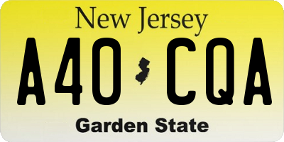 NJ license plate A40CQA