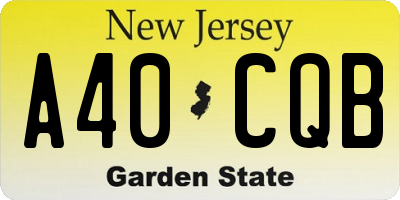NJ license plate A40CQB