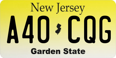 NJ license plate A40CQG