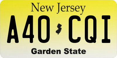 NJ license plate A40CQI