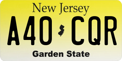 NJ license plate A40CQR
