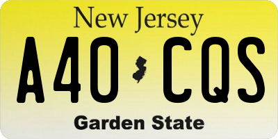 NJ license plate A40CQS