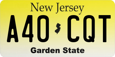 NJ license plate A40CQT