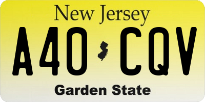 NJ license plate A40CQV