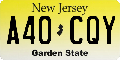 NJ license plate A40CQY