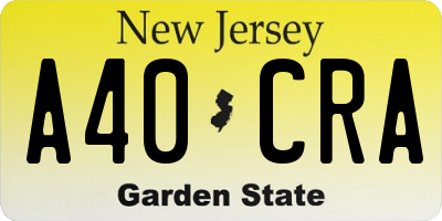 NJ license plate A40CRA