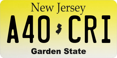 NJ license plate A40CRI