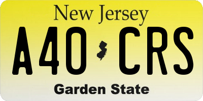 NJ license plate A40CRS