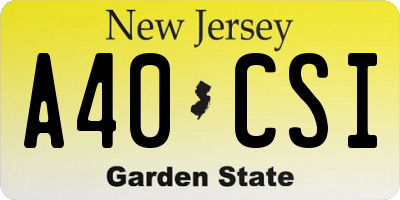 NJ license plate A40CSI