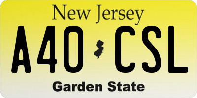 NJ license plate A40CSL