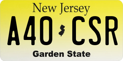 NJ license plate A40CSR