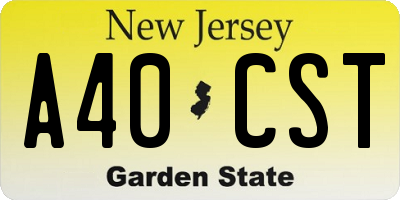 NJ license plate A40CST