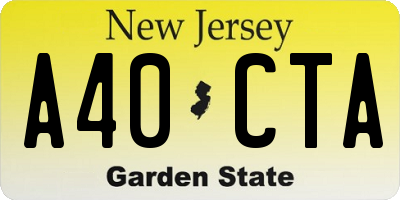 NJ license plate A40CTA
