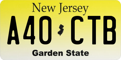 NJ license plate A40CTB