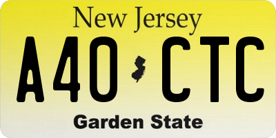 NJ license plate A40CTC