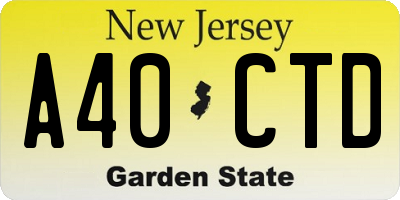 NJ license plate A40CTD