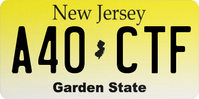 NJ license plate A40CTF