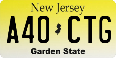 NJ license plate A40CTG