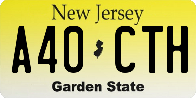 NJ license plate A40CTH