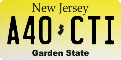 NJ license plate A40CTI