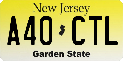 NJ license plate A40CTL