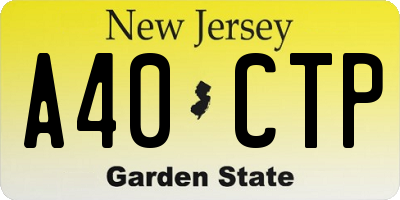 NJ license plate A40CTP