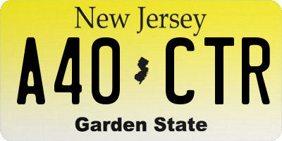 NJ license plate A40CTR
