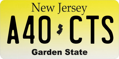 NJ license plate A40CTS