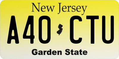 NJ license plate A40CTU