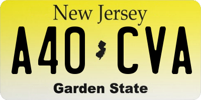 NJ license plate A40CVA