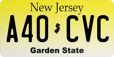 NJ license plate A40CVC