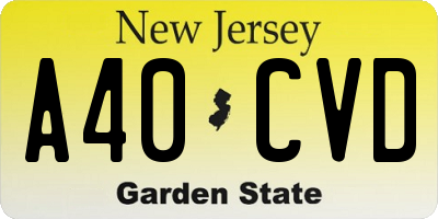 NJ license plate A40CVD