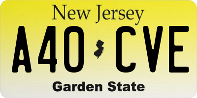 NJ license plate A40CVE