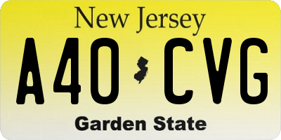 NJ license plate A40CVG