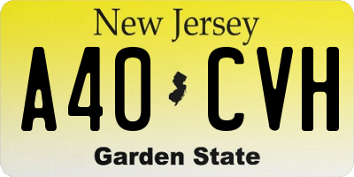 NJ license plate A40CVH