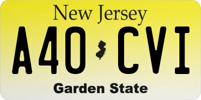 NJ license plate A40CVI