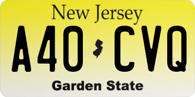 NJ license plate A40CVQ