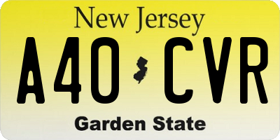 NJ license plate A40CVR