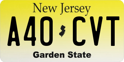 NJ license plate A40CVT