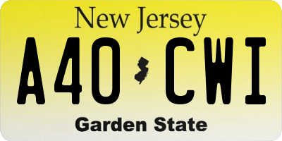 NJ license plate A40CWI