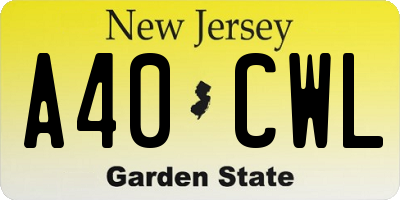 NJ license plate A40CWL