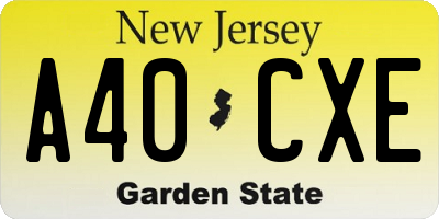 NJ license plate A40CXE