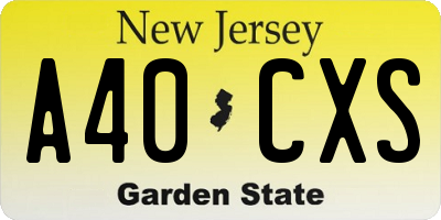 NJ license plate A40CXS