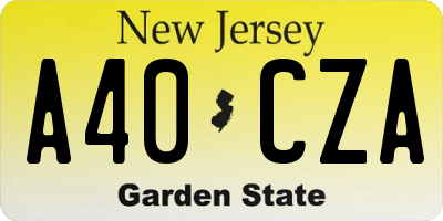 NJ license plate A40CZA