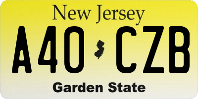 NJ license plate A40CZB
