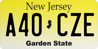 NJ license plate A40CZE