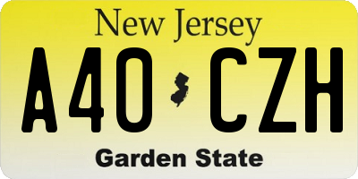 NJ license plate A40CZH